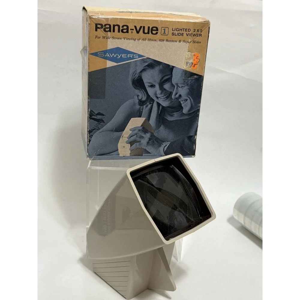 Sawyers Pana-Vue 1 Lighted 2x2 Slide Viewer‎ In Original Box - Cord Missing